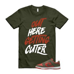Dunk Mystic Red Cargo Khaki White Low T Shirt Match CUTER